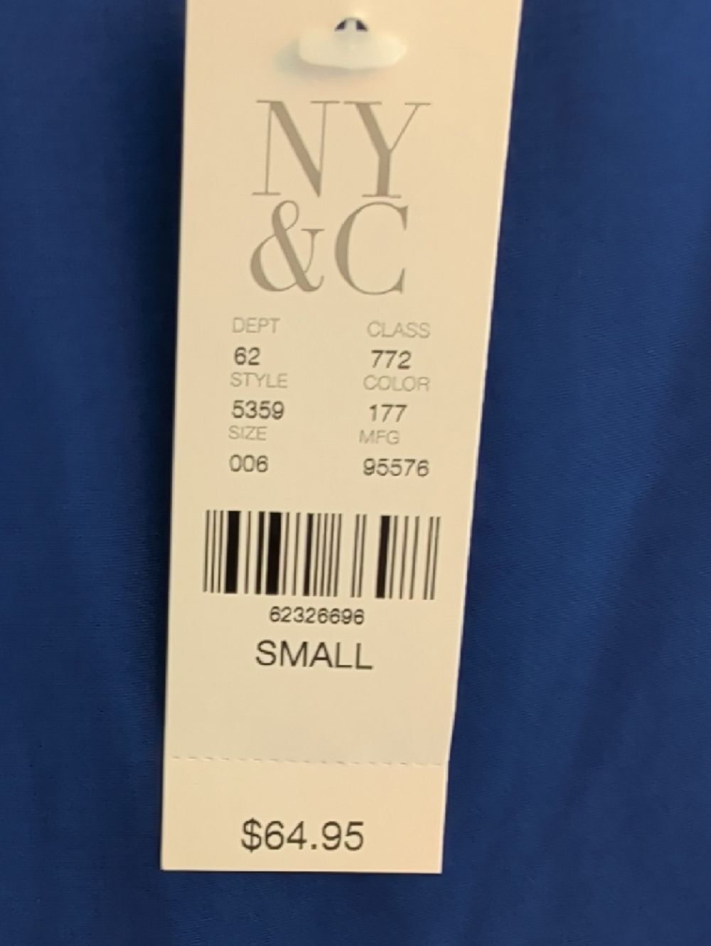 New York & Co. Royal Blue Sleeveless Shift Dress – Size S | V-Neck | Lined - Picture 8 of 9